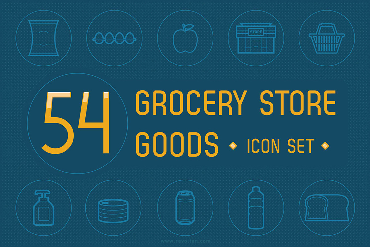 54 Grocery Store Goods - Icon Set, an Icon by Revoltan Studios (Photo 1 of 2)