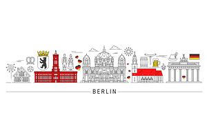 Berlin silhouette, Germany travel, a Technology Illustration by Vector Tradition