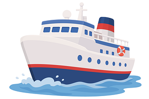 Cruise Boat Transportation, a Transportation Illustration by Artpon Illustration