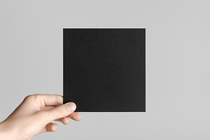 Black square flyer mockup JPEG, an Abstract Photo by Shablon
