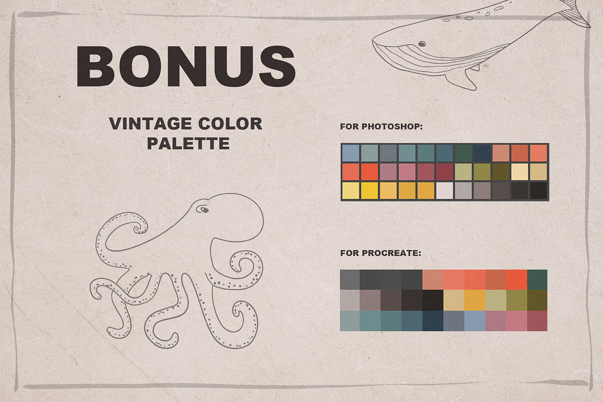 SEA STAMPS for Procreate / Photoshop, a Brush Add-On by Spark Studio Brushes (Photo 6 of 7)