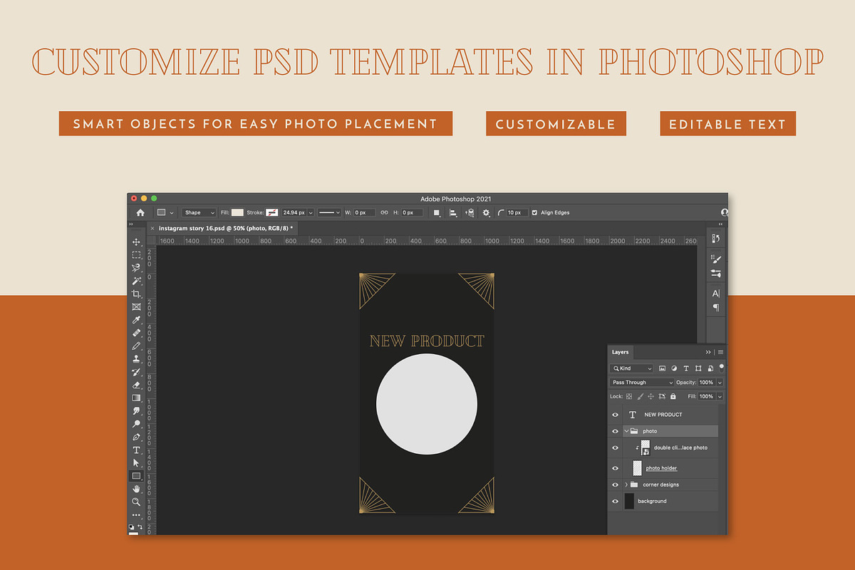 Art Deco Story & Post Templates, a Social Media Template by Liseno Designs (Photo 7 of 8)