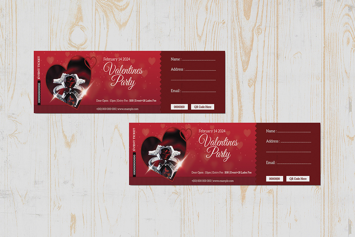 Valentines Day Party Ticket, a Stationery Template by Template Shop (Photo 4 of 4)