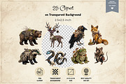 Witchcraft Totem Animals Clipart, a Decorative Illustration by Print Haven Mochi Vintage (Thumbnail 4 of 6)