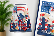 4th of July Paper Cutting, a Person Illustration by Sharon Schwalbe (Thumbnail 5 of 6)