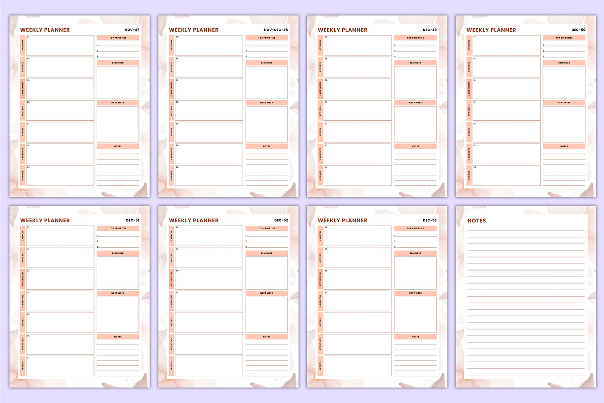 2026 Dated Weekly Planner Canva, a Stationery Template by Mustafiz (Photo 5 of 5)