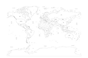 Handdrawn political map of World