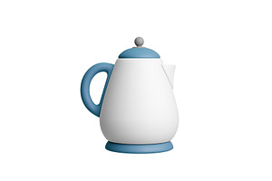 Electric kettle 3d icon. Teapot for, an Object Illustration by Valerie Bodnar