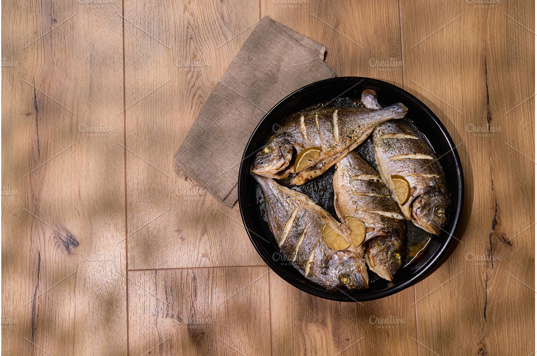 Fresh dorado fish prepared with, a Food & Drink Photo by darksoul72