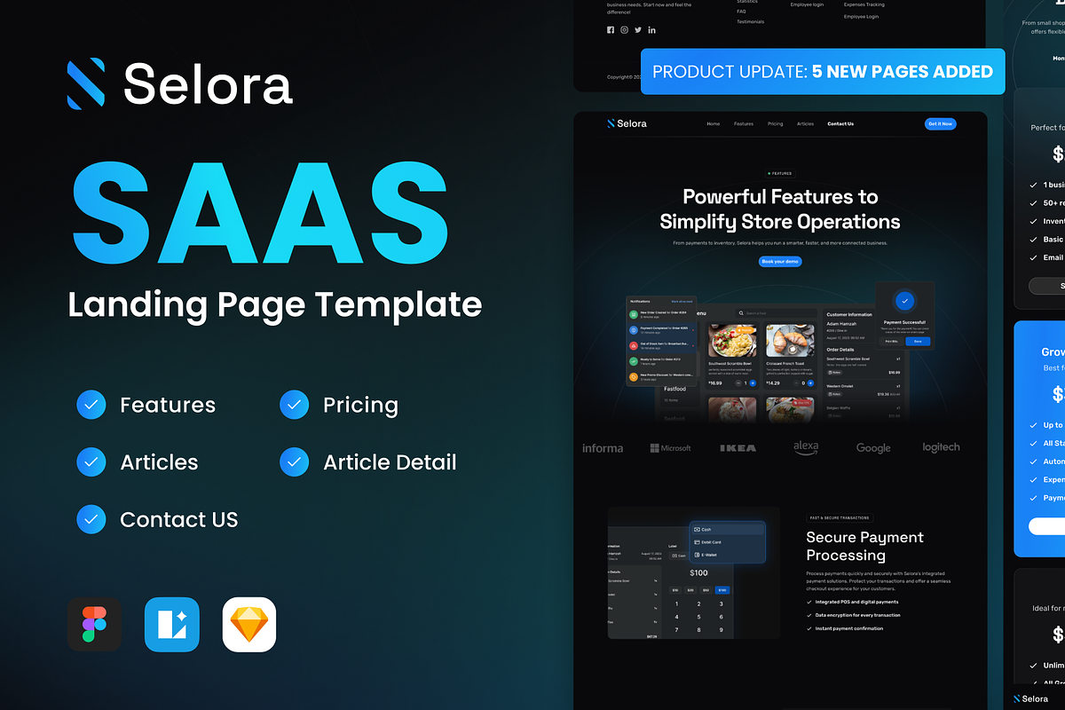 Selora - SAAS & Startup Landing Page, an UI Kit Template by Agensip Design Agency (Photo 1 of 10)