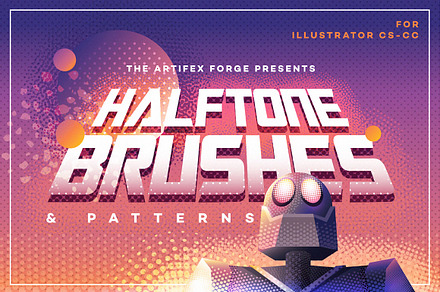 Halftone Brushes + Bonus Patterns, a Brush Add-On by The Artifex Forge