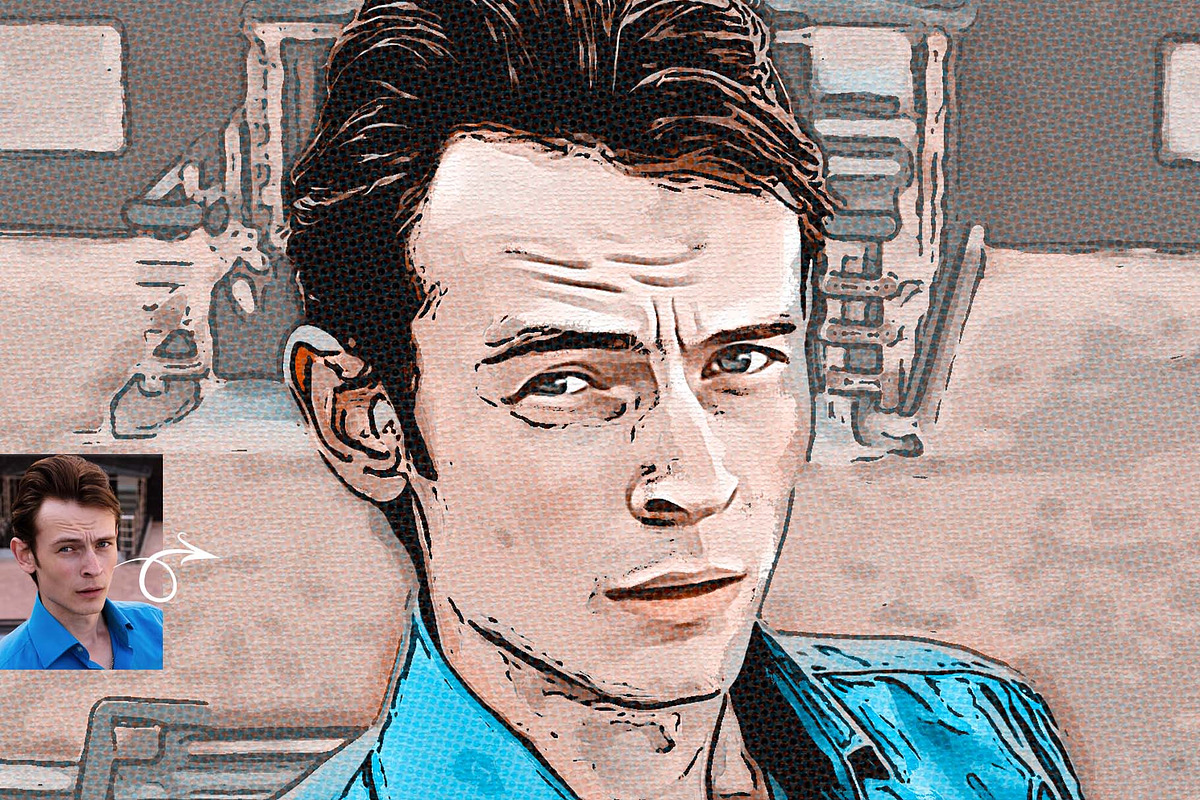 Retro Oil Paint Illustration Action, an Action Add-On by MRI STUDIO (Photo 7 of 12)