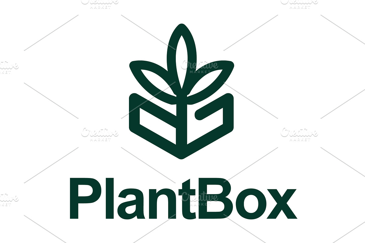 Minimalist plant inside box design, an Object Illustration by LogosDen