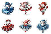 Watercolor Dancing Snowman Clipart, a Seasonal Illustration by CreationArt (Thumbnail 5 of 5)