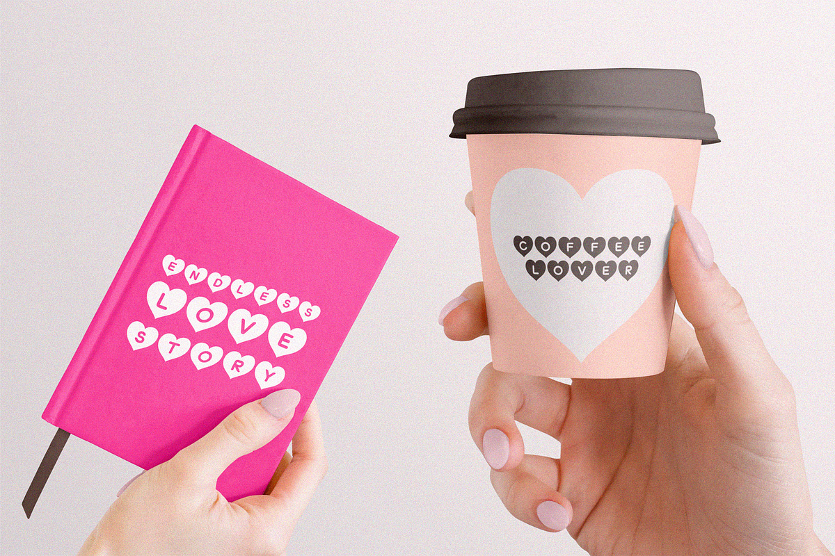 Heart Shape Font, a Sans Serif Font by CuteDreamyDesign (Photo 4 of 8)