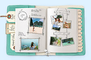 Beach themed illustrations & frames, an Illustration by Kate Snitser (Thumbnail 3 of 5)