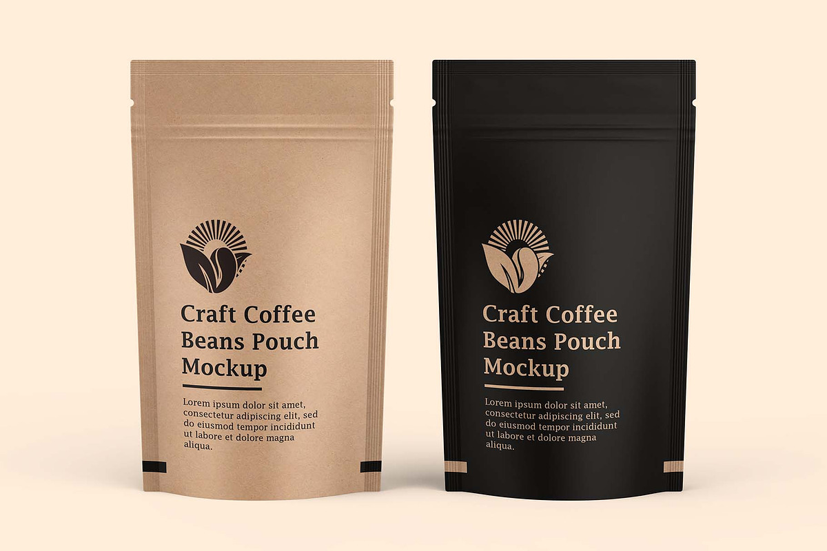 Craft Paper Coffee Pouch Bag Mockup, a Cups & Container Mockup by Ram Studio LLC (Photo 8 of 11)