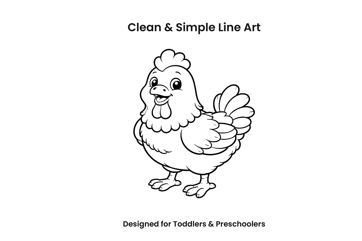 Cute Farm Animals Coloring Pages, an Object Illustration by Annudesign (Photo 2 of 7)