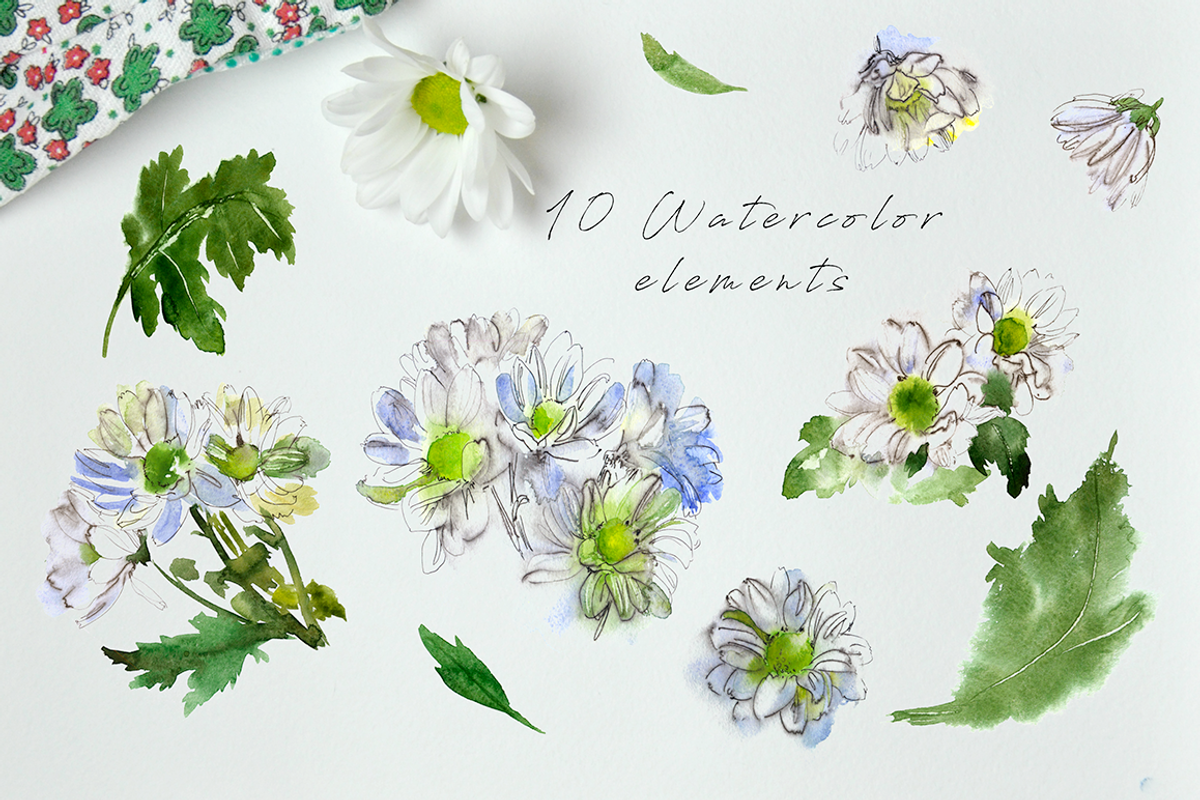 Garden Flowers - Watercolor elements, an Illustration by Graphic Republic (Photo 2 of 5)