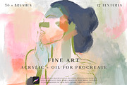 Procreate Oil and Acrylic Brushes, a Brush Add-On by Neon Wild (Thumbnail 1 of 14)
