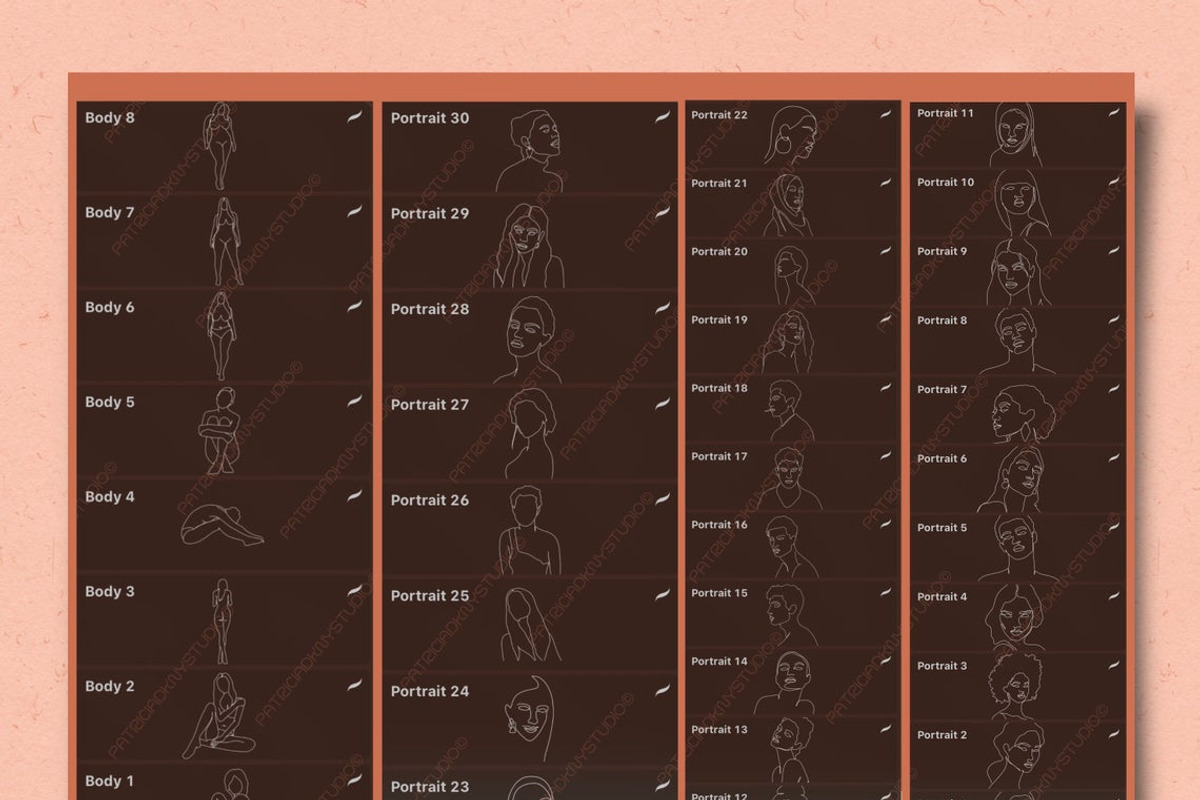 Procreate - Line art brushes, a Brush Add-On by PDknyStudio