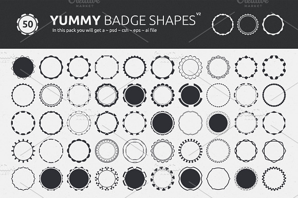 Yummy Badge Shapes V2 preview 2
