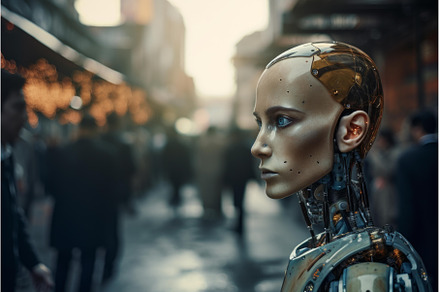 Interactive robot speaking. Generate, a Technology Photo by Ylivdesign