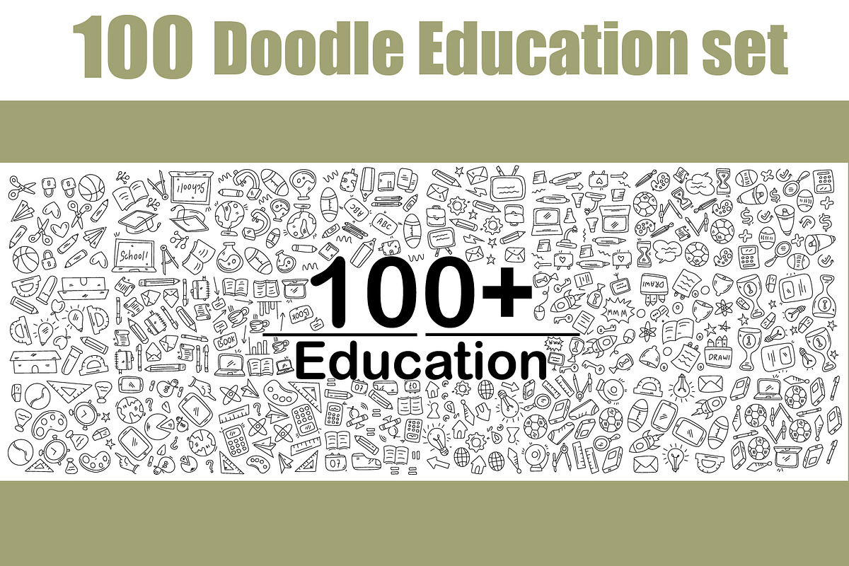 Education doodle line icon set, an Outline Icon by foxndeer (Photo 2 of 3)