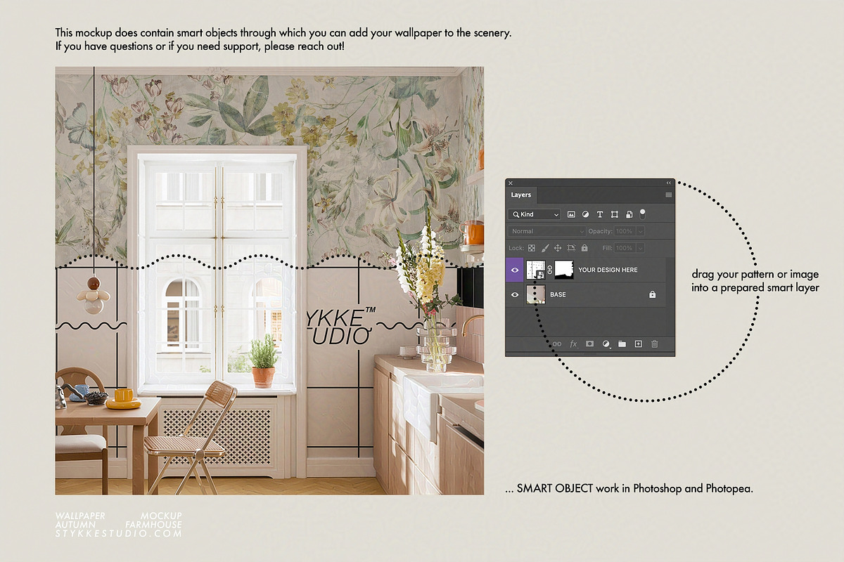 WALLPAPER MOCKUP | Kitchen Mockup, a Household Mockup by Stykke Studio (Photo 6 of 29)