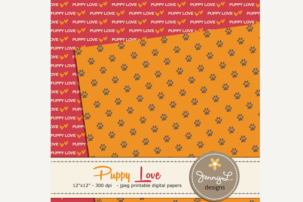Dog Digital paper /Pet Digital Paper, a Pattern Graphic by JennyL Designs (Photo 3 of 5)