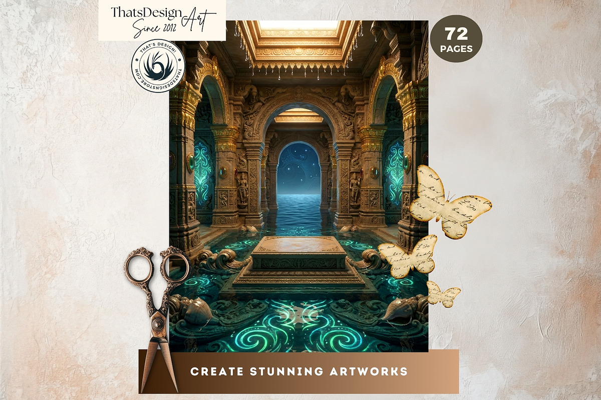 Hindu Mythology Temple Backdrops, a Decorative Illustration by ThatsDesignArt (Photo 7 of 14)