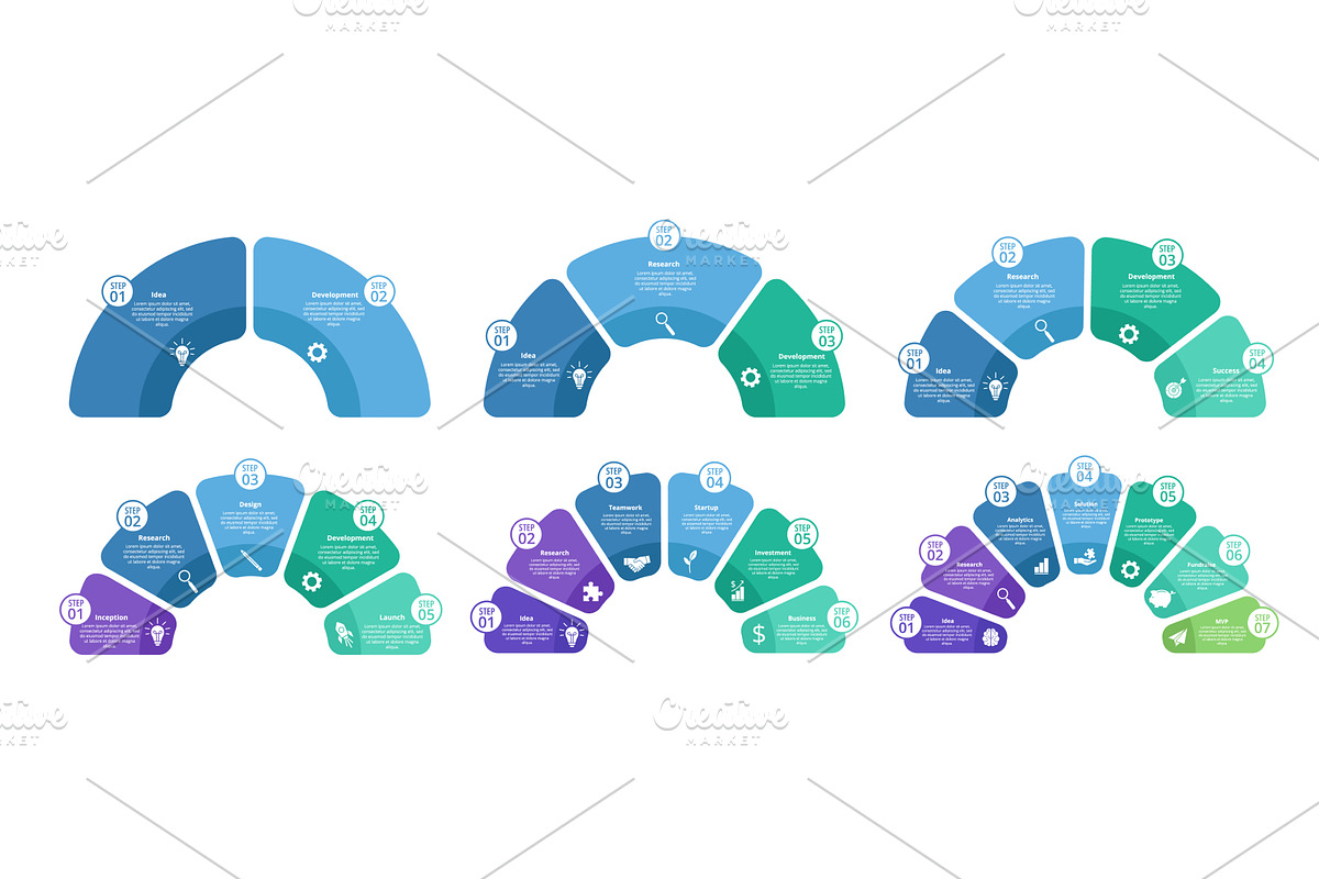 Semicircle diagram infographic, a Finance Illustration by winwin.art