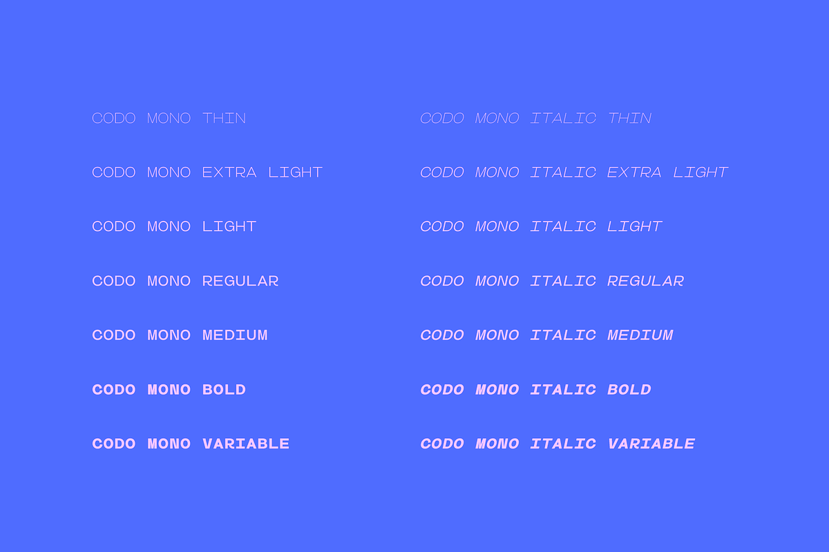 Codo Mono Variable Monospace, a Sans Serif Font by Colt Type Co (Photo 2 of 6)