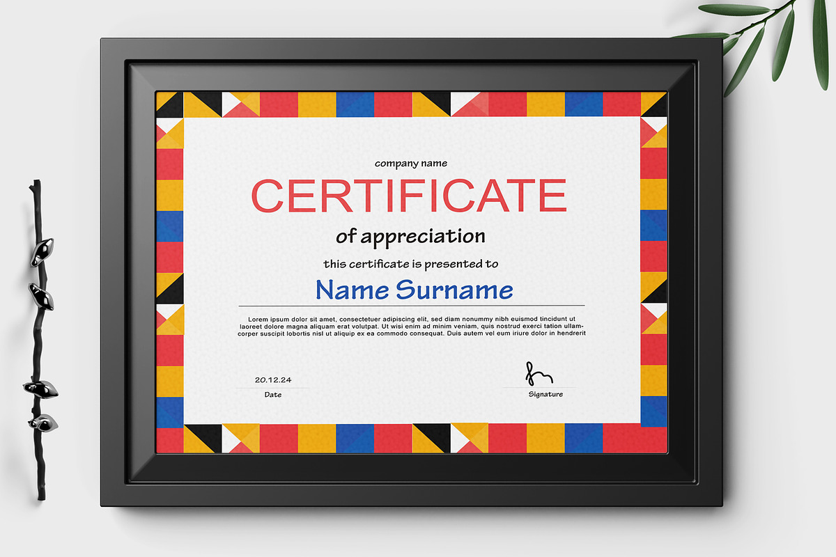 Certificate Template Design Layout, a Stationery Template by MightyDesign (Photo 2 of 7)
