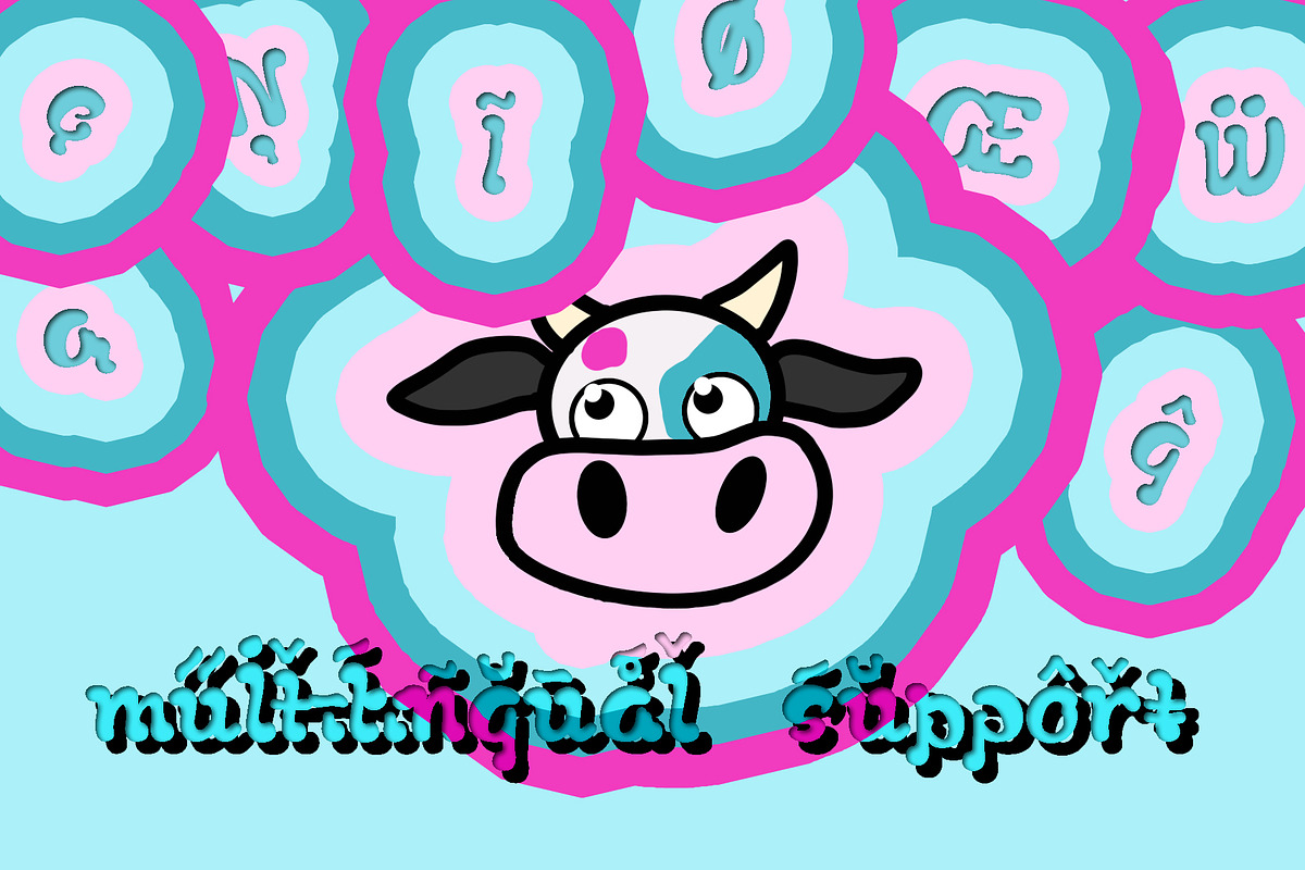 Gemini Cows Retro Typeface, a Font by Rachel McBride Creative (Photo 3 of 9)