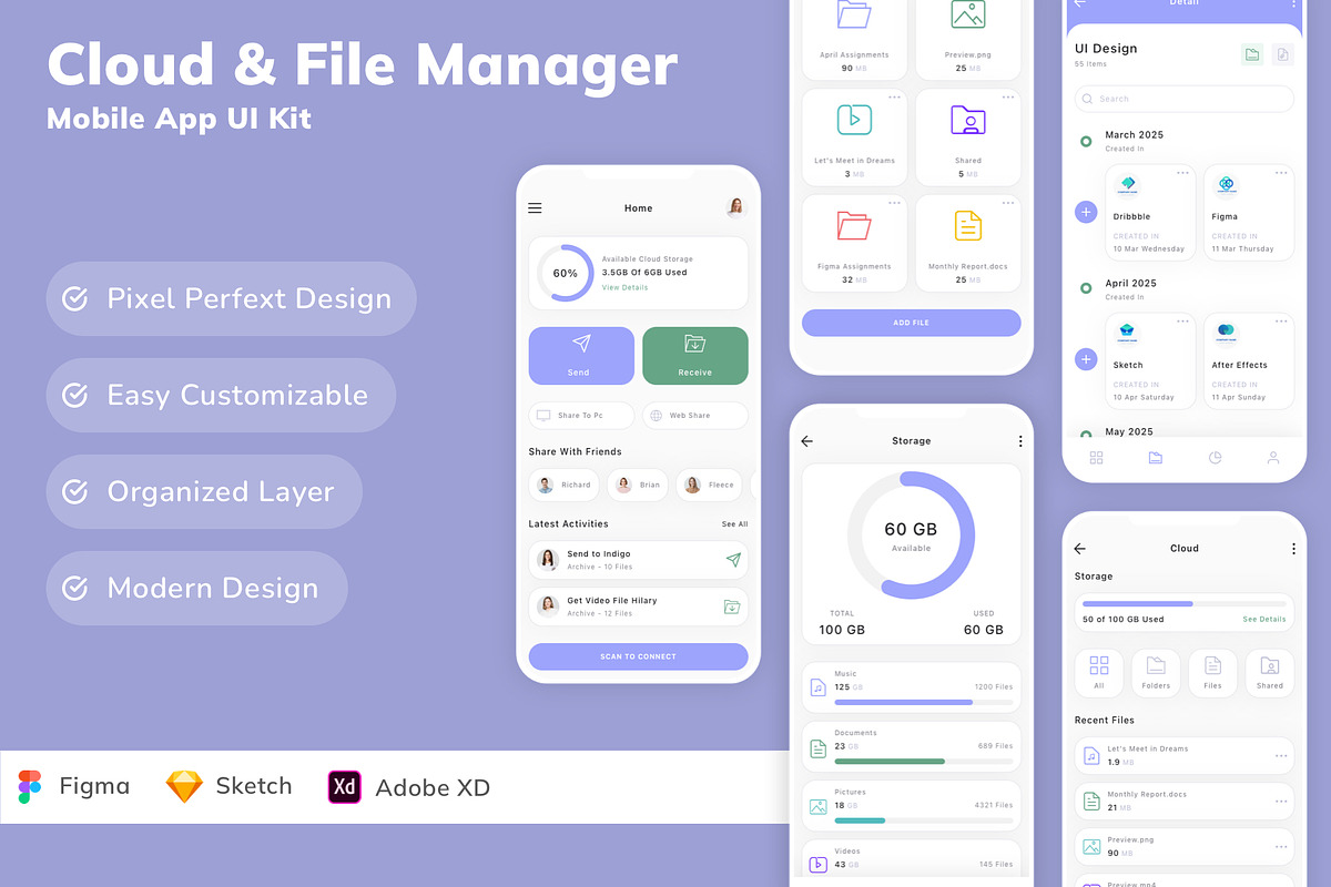 Cloud & File Manager App UI Kit, an UI Kit Template by Betush
