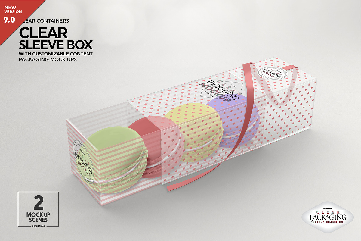Clear Sleeve Box Packaging Mockup, a Packaging Mockup by INCDesign (Photo 1 of 9)