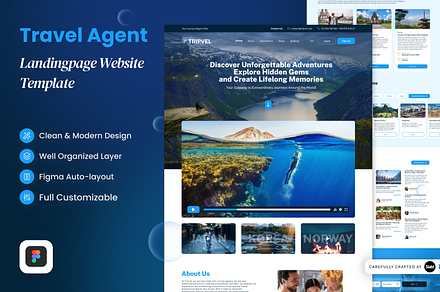 Tripvel - Travel Agent Landing Page, a Landing Page Template by SLAB! Design