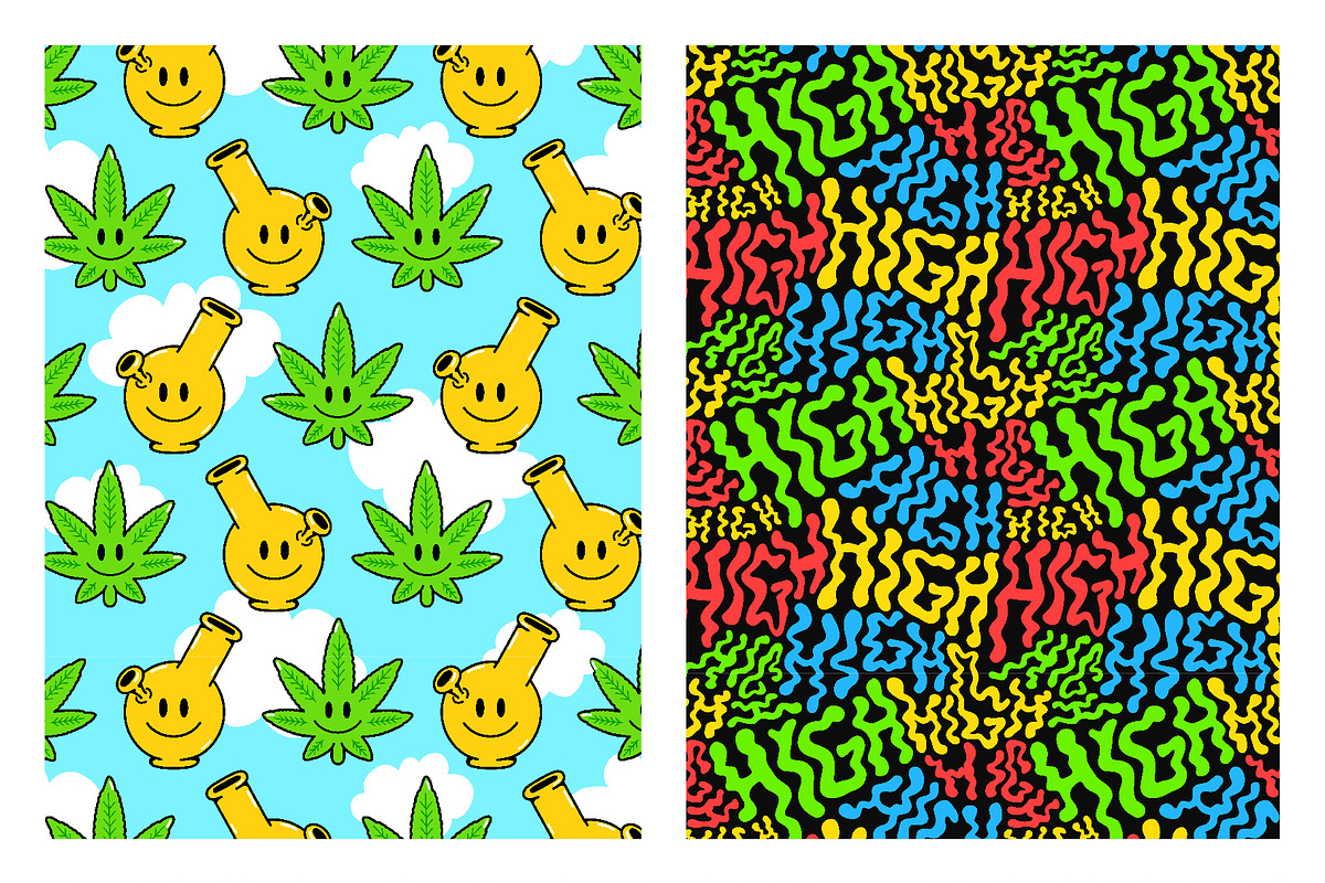 Marijuana Seamless Pattern Bundle 2, a Pattern Graphic by Slavko Kahovsky (Photo 6 of 9)