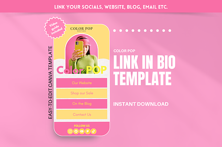 Colorful Link in Bio, a Landing Page Template by SunshineStudioBoutique