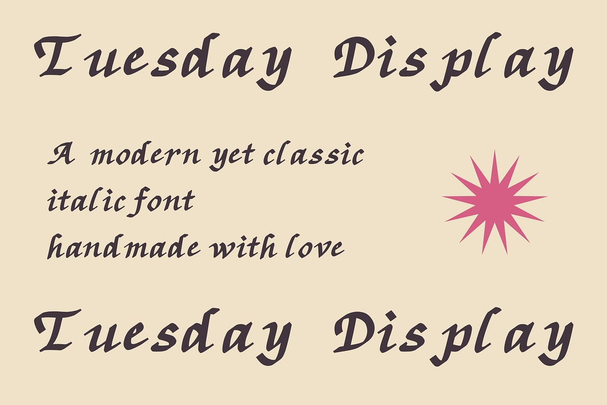 Tuesday Display Italic, a Handwritten Font by Eryn Rose Design (Photo 4 of 9)