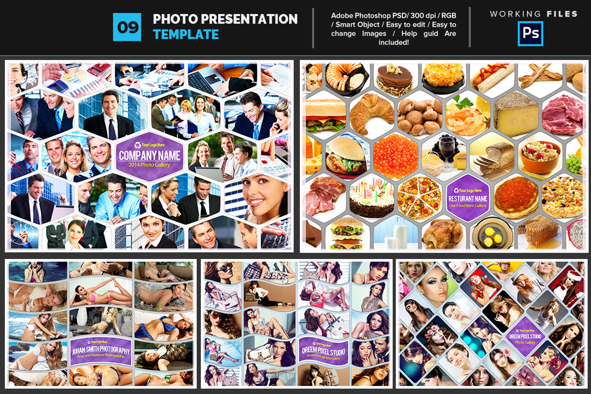 Photo Collage Template 09, a Graphic by Layout Design (Photo 1 of 4)
