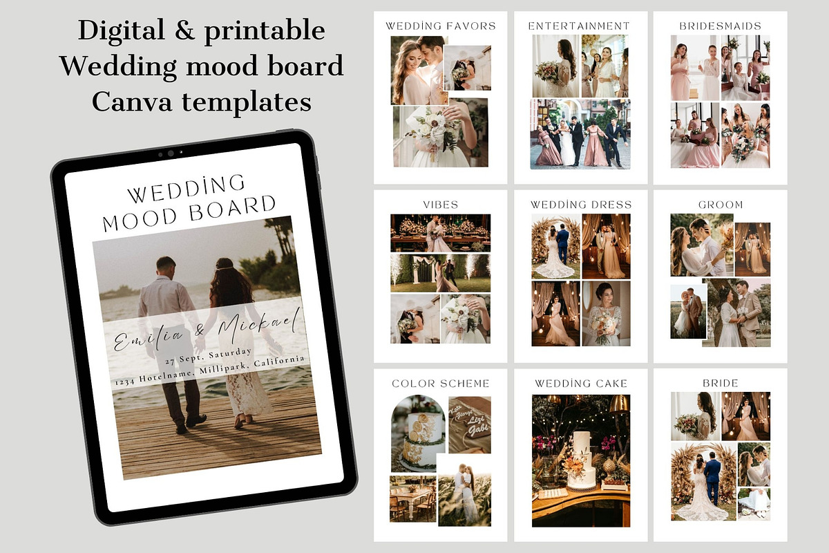 Wedding mood board template, a Stationery Template by EvaTemplates (Photo 8 of 10)