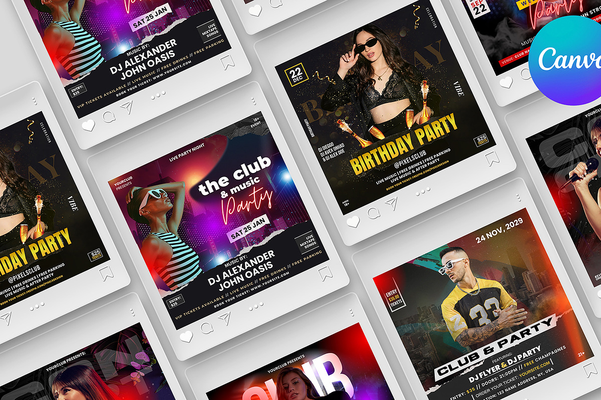 5 Modern Canva Event Instagram Flyer, a Social Media Template by PixelsDesign (Photo 2 of 7)