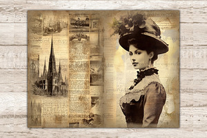 Vintage Woman Junk Journal Page