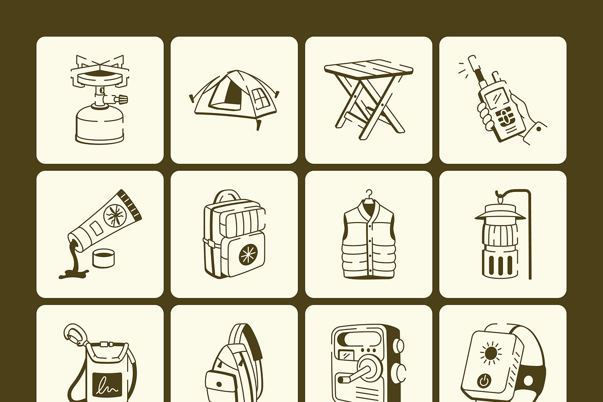 Adventure Drawing Art Set, an Outline Icon by Vectors Market (Photo 8 of 8)