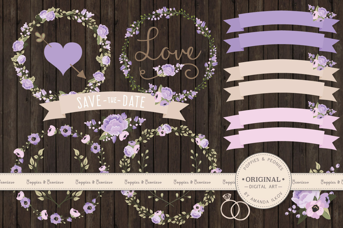 Wedding Floral Clipart & Vectors, an Illustration by Amanda Ilkov (Photo 2 of 4)
