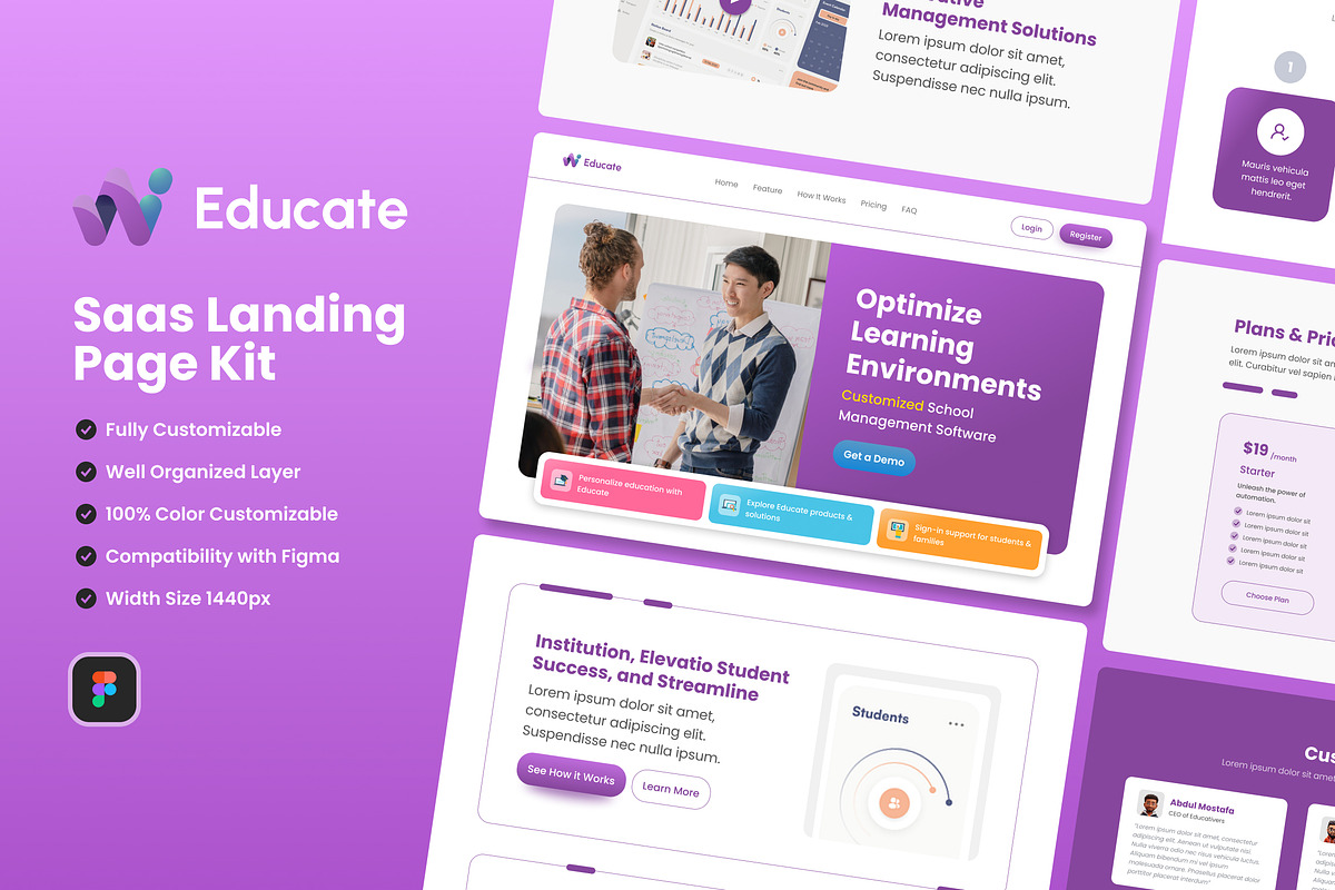 School Management Web Landing Page, a Landing Page Template by UICreative (Photo 1 of 4)