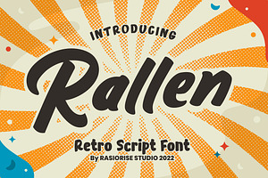 Rallen - Retro Script Font, a Script Font by Rasiorise Studio