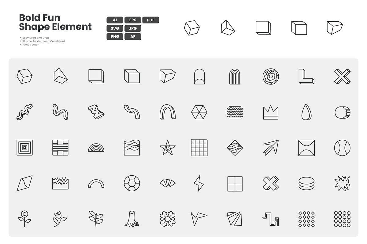 Bold Fun Shapes Element, an Outline Icon by erifqizeicon (Photo 1 of 3)